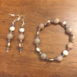 Handmade bracelet and earrings